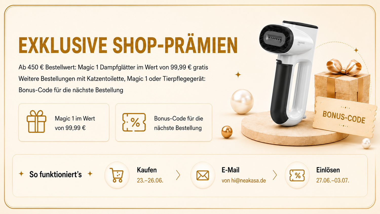 Prime Day 2026: Exklusive Bonusprämien im offiziellen Neakasa Shop sichern