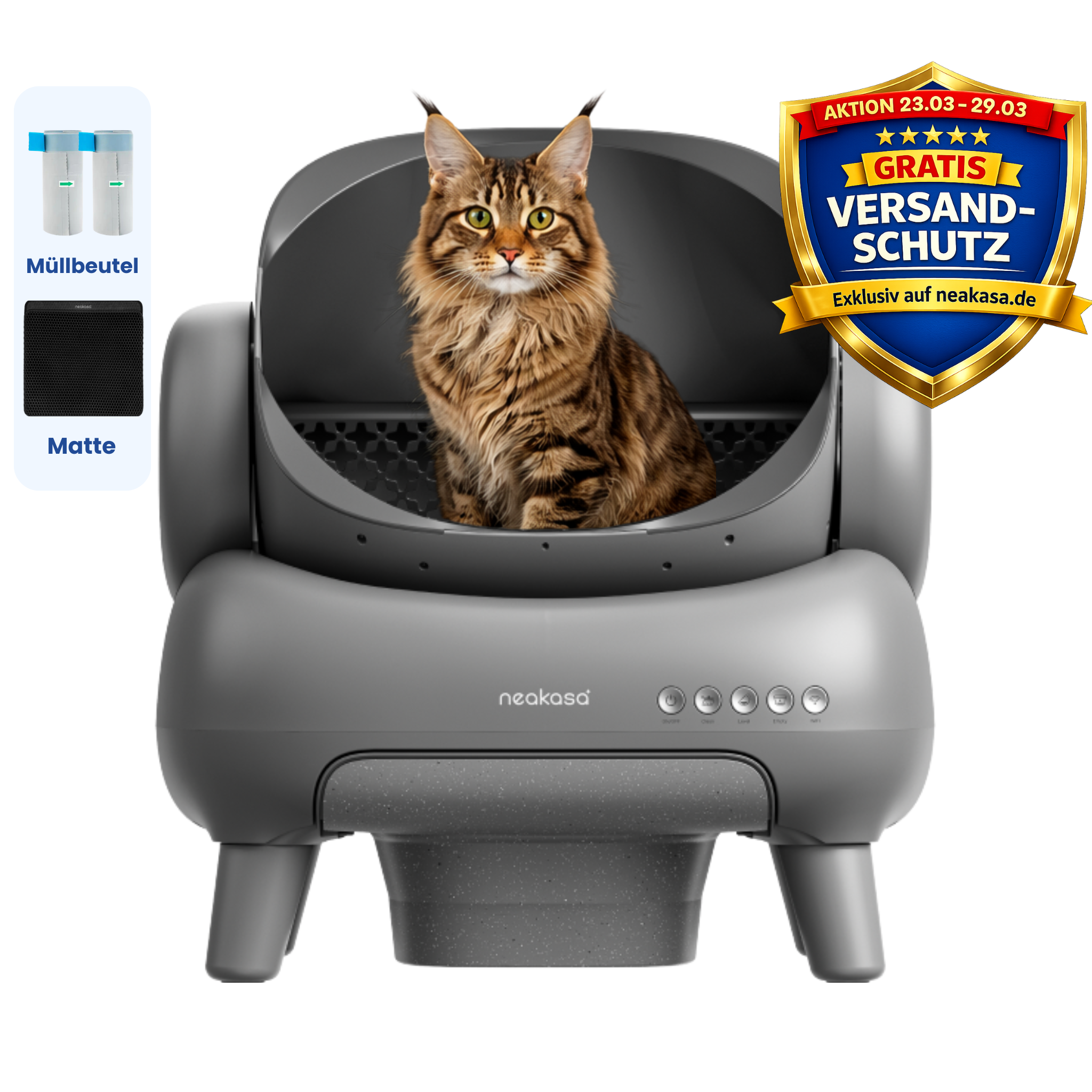 Neakasa M1 Plus Selbstreinigende Katzentoilette mit offenem Design