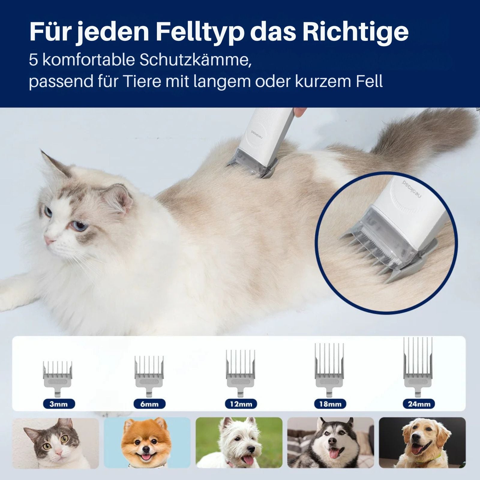 neakasa p2 pro HaustierpflegeStaubsauger Set geeignet für verschiedene Felltypen, p2-eu-grey, p2-eu-blue