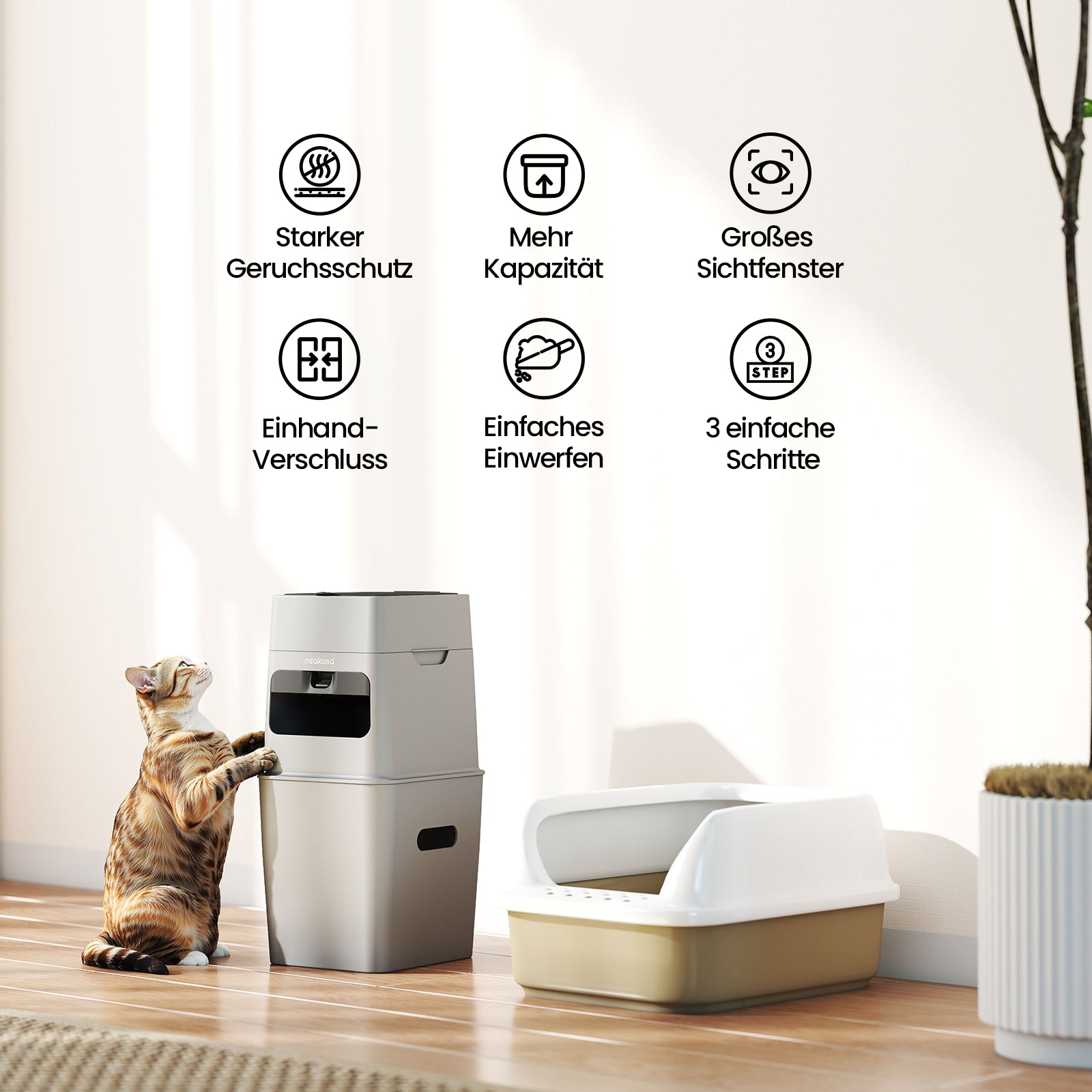 XXL Jahresvorrat-Set: PooGuard Mülleimer + 112 Premium-Müllbeutel (Für 365 Tage)