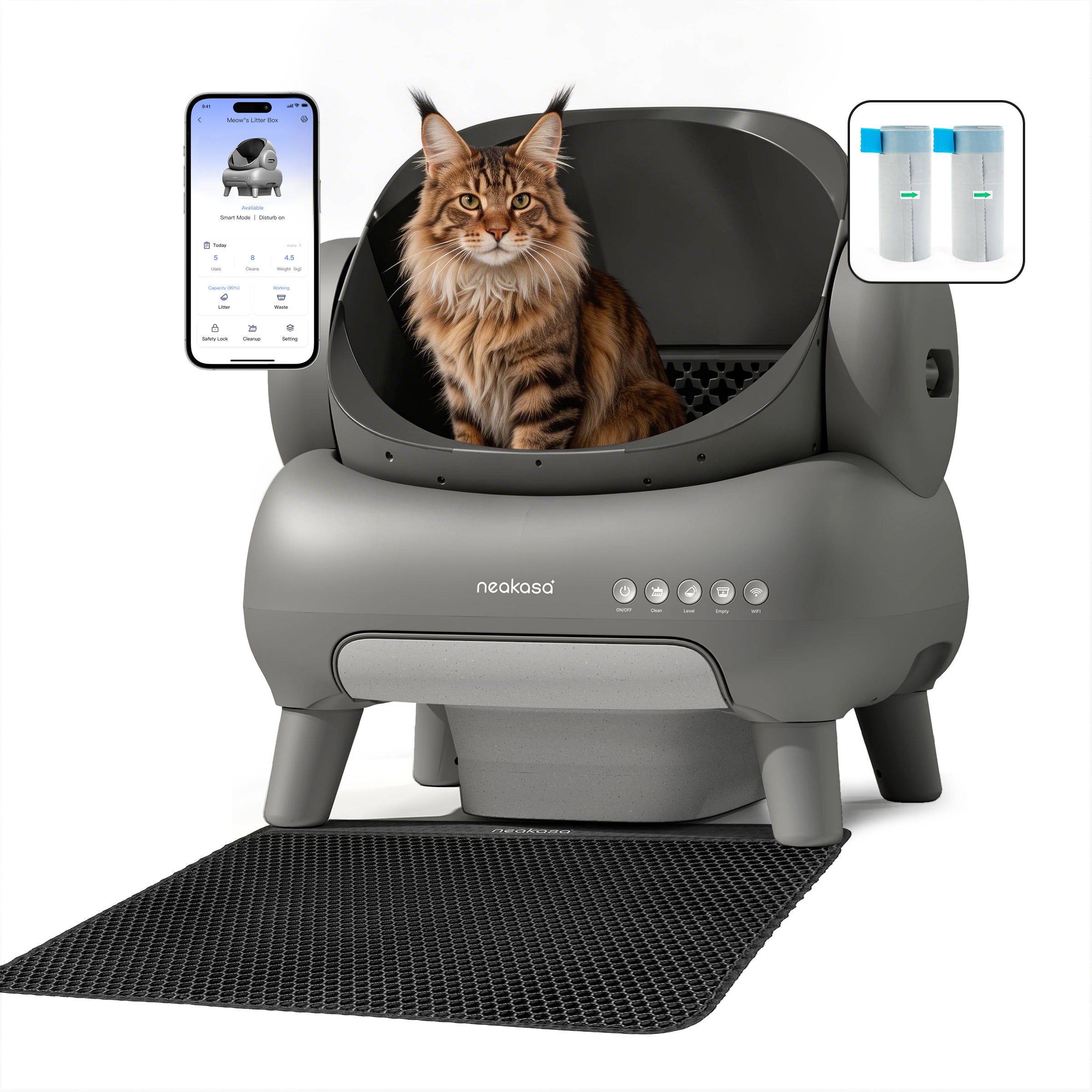 Neakasa M1 Plus Selbstreinigende Katzentoilette mit offenem Design