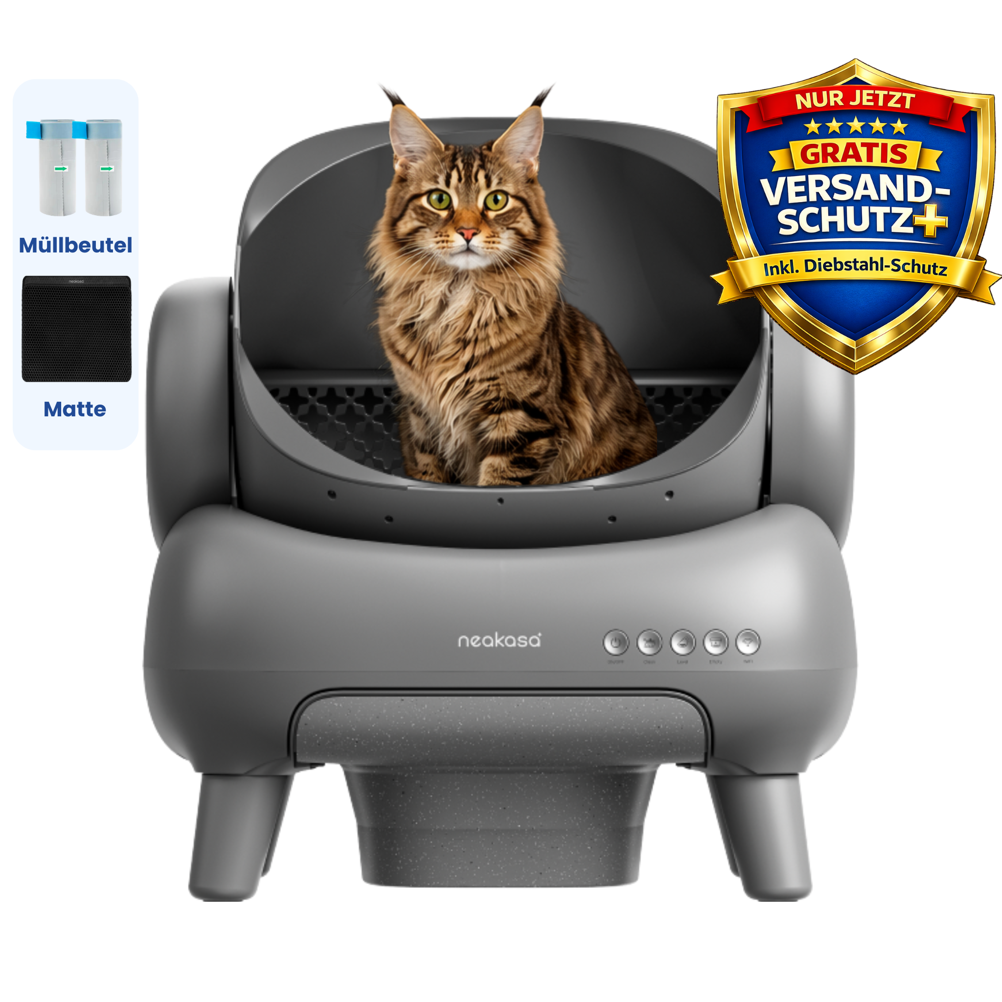 Neakasa M1 Plus Selbstreinigende Katzentoilette mit offenem Design