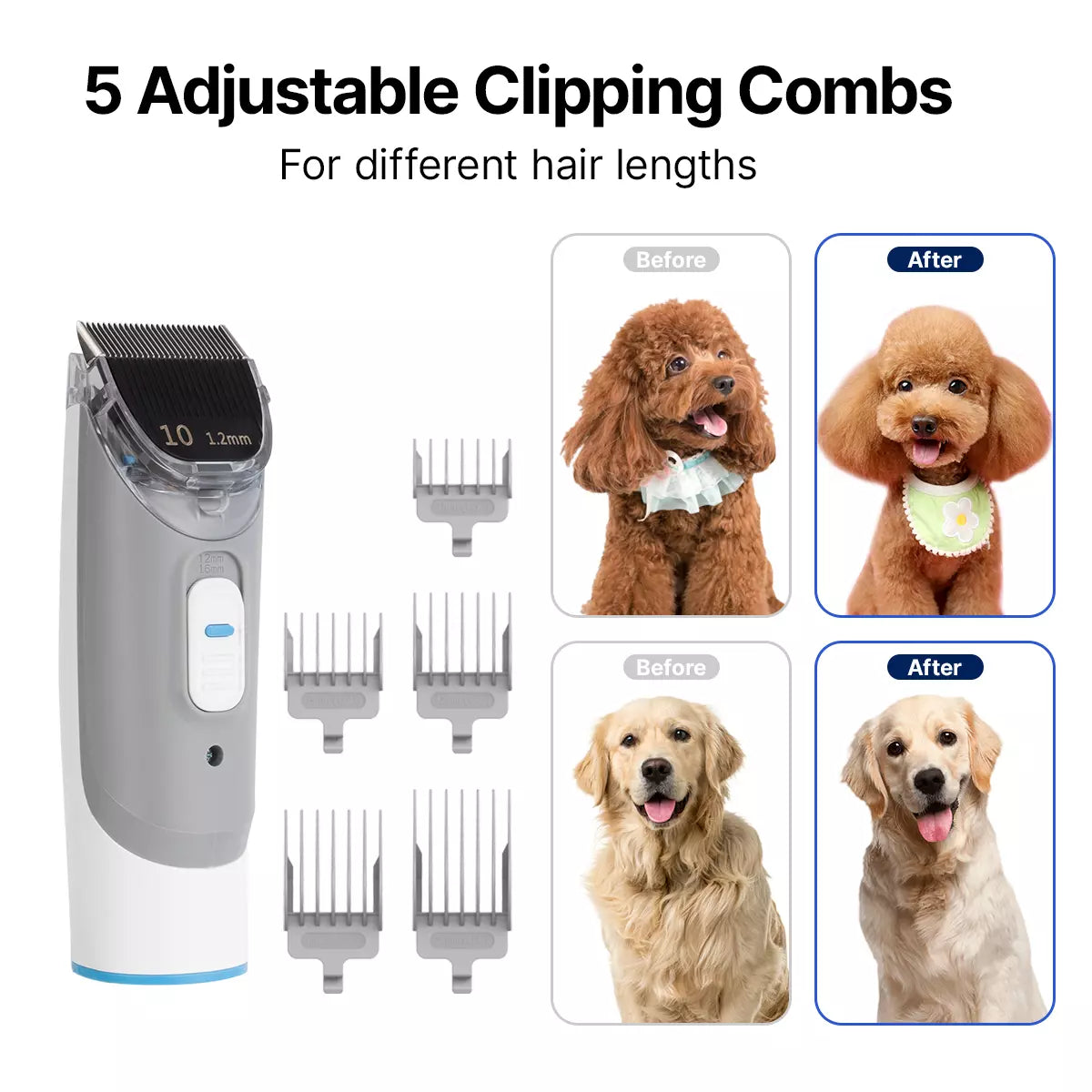 Neakasa P2 Pro Dog Grooming Kit & Vacuum for Dogs Cats, 5 adjustable clipping combs,  p2-us-grey, p2-us-blue, p2-eu-grey, p2-eu-blue