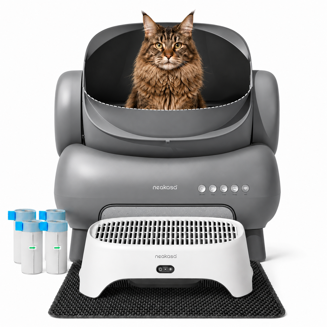 Neakasa M1 Plus Anti-Geruch-Set: Katzenklo + AirStep Treppe + Zaun + 4 Rollen Müllbeutel
