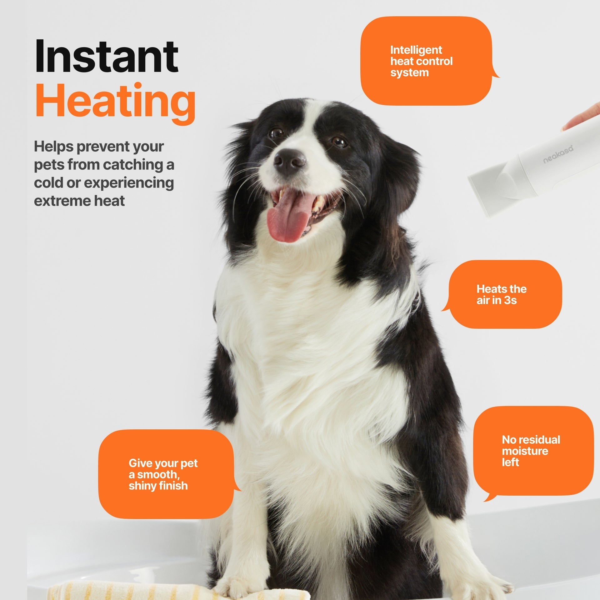 Neakasa F1 Fast Quiet Pet Hair Dryer for Dogs Cats - f1-us, f1-eu