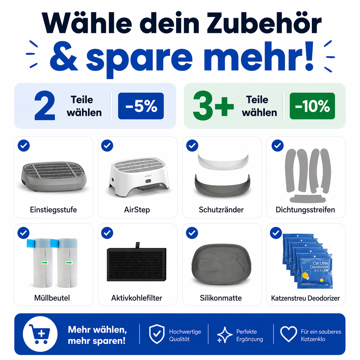 Neakasa Katzenklo-Zubehör Set (Frei kombinierbar)