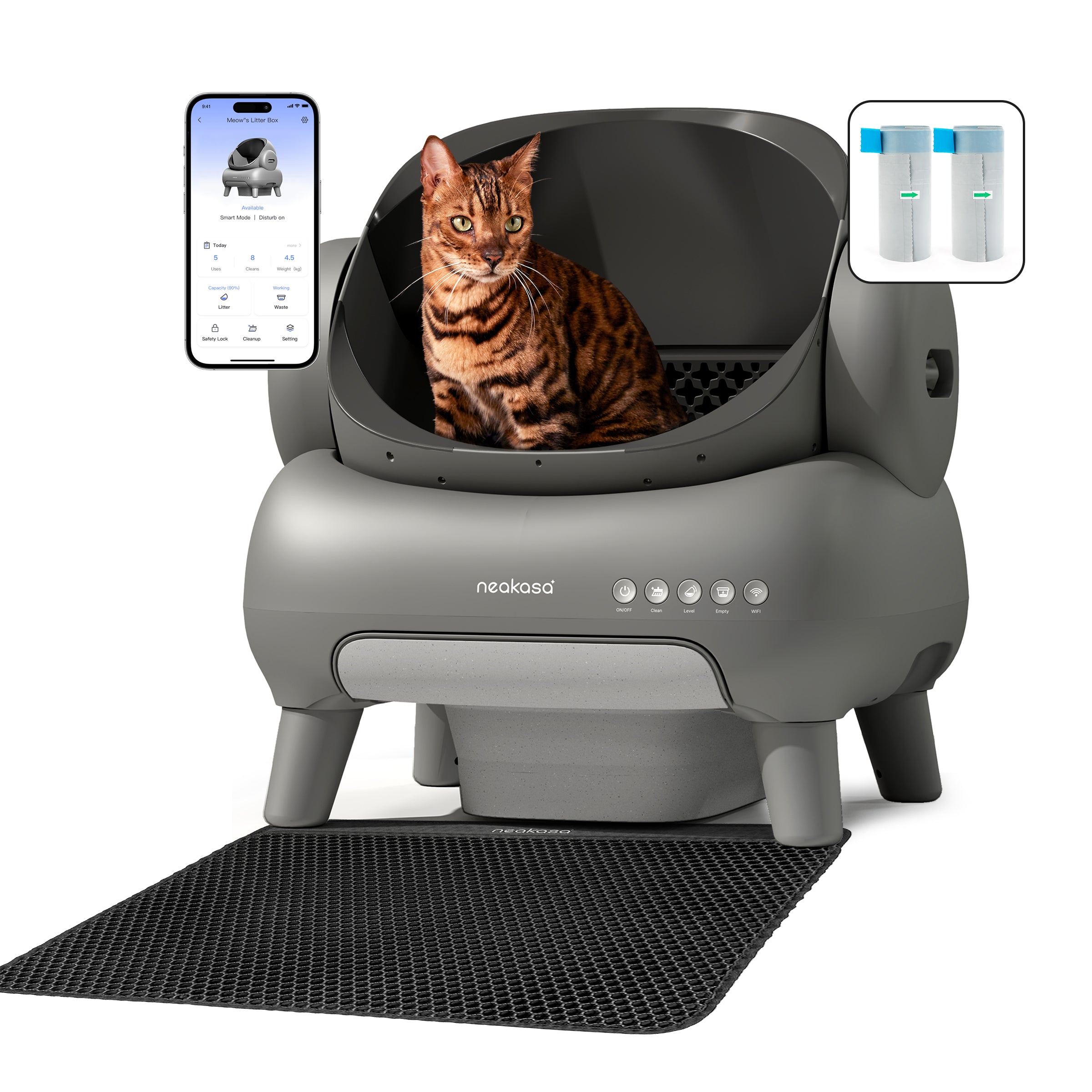 Neakasa M1 Plus Selbstreinigende Katzentoilette mit offenem Design – Verbesserte Version