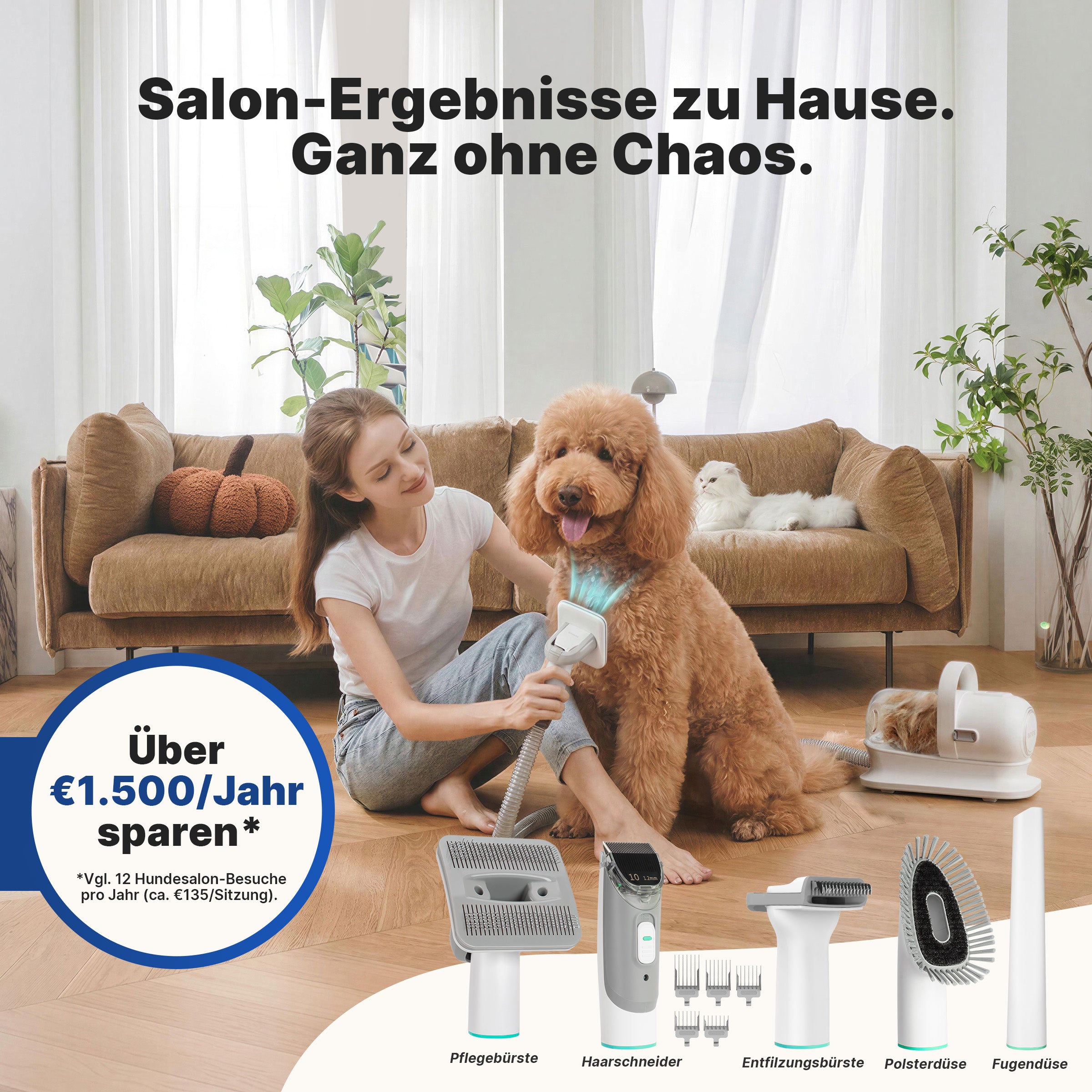 Neakasa P1 Pro 5-in-1 Haustierpflege-Set mit Staubsauger